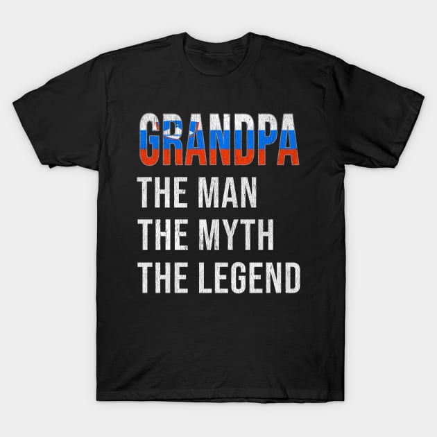 Grand Father Slovenian Grandpa The Man The Myth The Legend - Gift for Slovenian Dad With Roots From  Slovenia T-Shirt by Country Flags